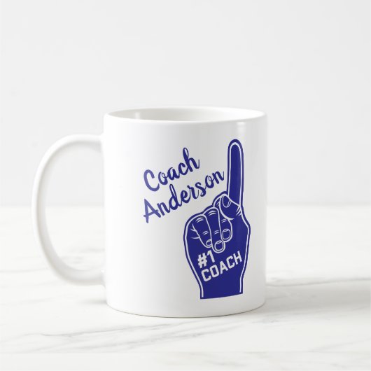 Mug Doigt personnalisé de mousse d'entraîneur du (Gauche)