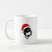 Mug Doigt Rottweiler portant le chapeau de Noël rouge (Gauche)