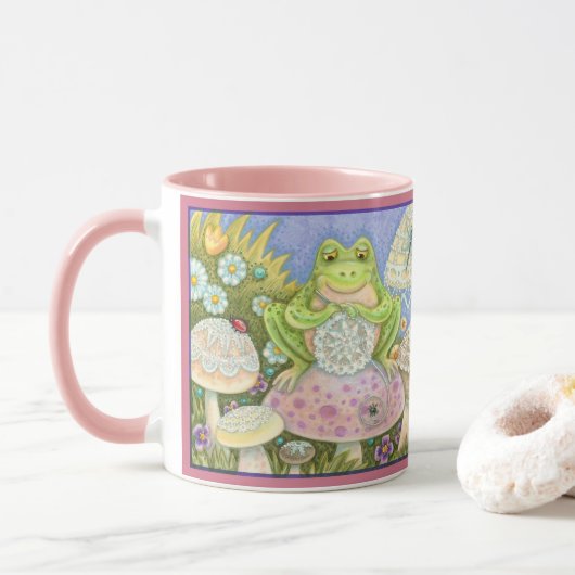 Mug Doilies Faire Un FROG FROG À La Maison Hoppy *Rose (Avec donut)