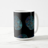 Mug Dollar de sable Abstrait Artsy bleu noir cadeau Fa (Devant droit)