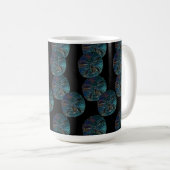 Mug Dollar de sable Abstrait Bleu Noir Artsy Cadeau Fa (Devant droit)