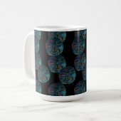 Mug Dollar de sable Abstrait Bleu Noir Artsy Cadeau Fa (Devant gauche)