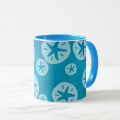 Mug Dollar de sable blanc et Motif bleu (Devant droit)