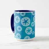 Mug Dollar de sable blanc et Motif bleu (Devant gauche)