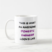 Mug domestic engineer, awesome (Gauche)