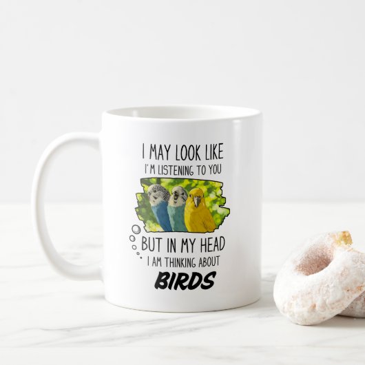 Mug Don Amusant Oiseau, Beaux Oiseaux Colorés (Avec donut)