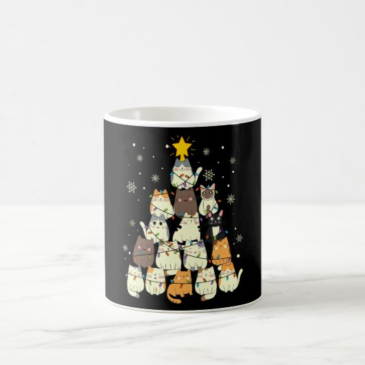 Mug Don d'arbre de Noël de chat, Chats amoureux Décora (Centre)