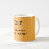 Mug Don d'Archiviste amusant - Définition d'emploi (Devant droit)