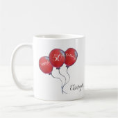 Mug Don de ballon rouge à 50 ans (Gauche)