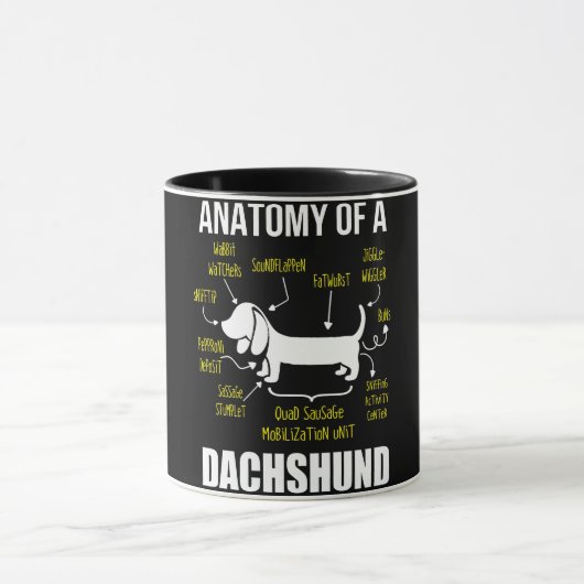 Mug Don de chien | Anatomie De Dachshund (Centre)