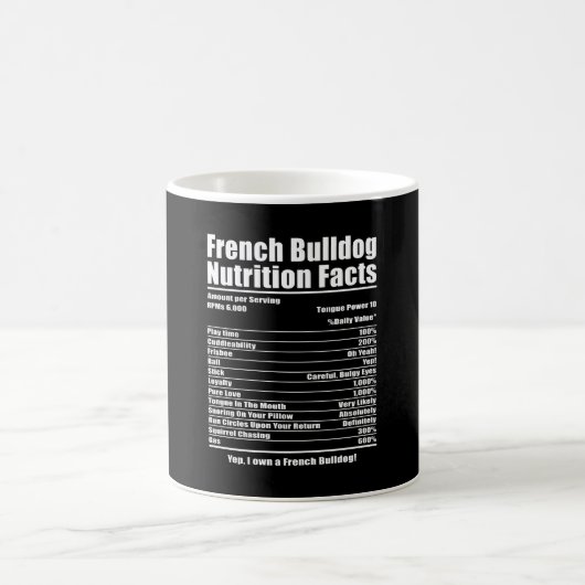Mug Don de chien | French Bulldog Nutrition Facts (Centre)