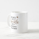Mug Don de devis Sparkle pour enseignant d'histoire (Devant gauche)
