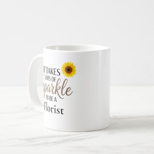 Mug Don de devis Sparkle pour fleuriste (Devant gauche)