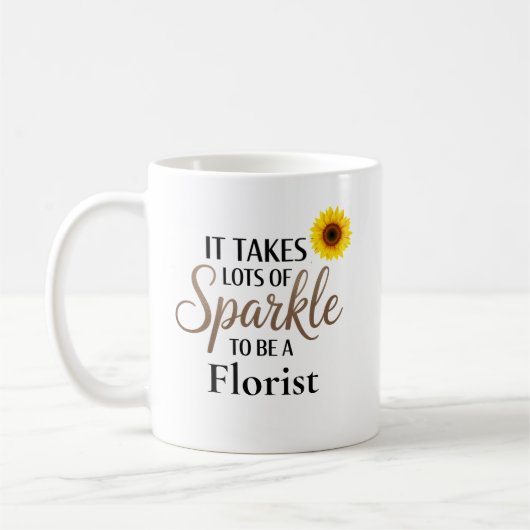 Mug Don de devis Sparkle pour fleuriste (Gauche)
