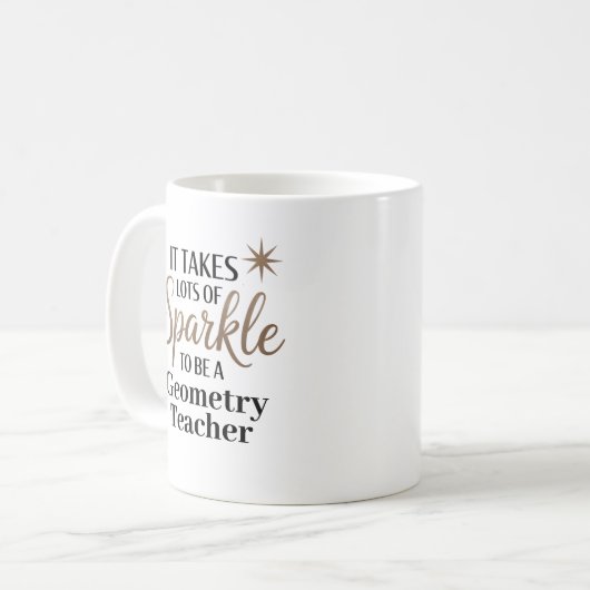 Mug Don de devis Sparkle pour professeur de géométrie (Devant gauche)