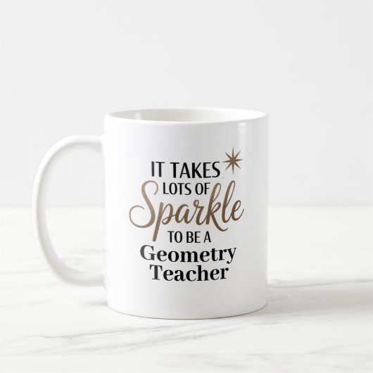 Mug Don de devis Sparkle pour professeur de géométrie (Gauche)