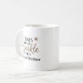 Mug Don de devis Sparkle pour rédacteur de voyages (Devant gauche)
