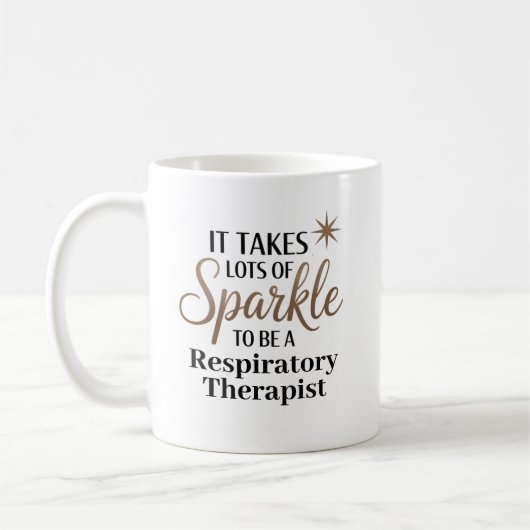 Mug Don de devis Sparkle pour thérapeute respiratoire (Gauche)