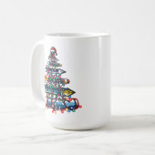 Mug Don de l'enseignant de Noël réfléchi, stylo sapin (Devant gauche)