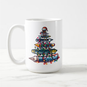 Mug Don de l'enseignant de Noël réfléchi, stylo sapin