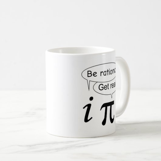 Mug Don de l'enseignant en mathématiques : i vs Pi (Devant droit)