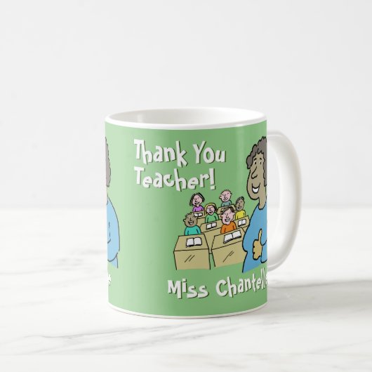 Mug Don de l'enseignant. Merci à une enseignante (Devant droit)