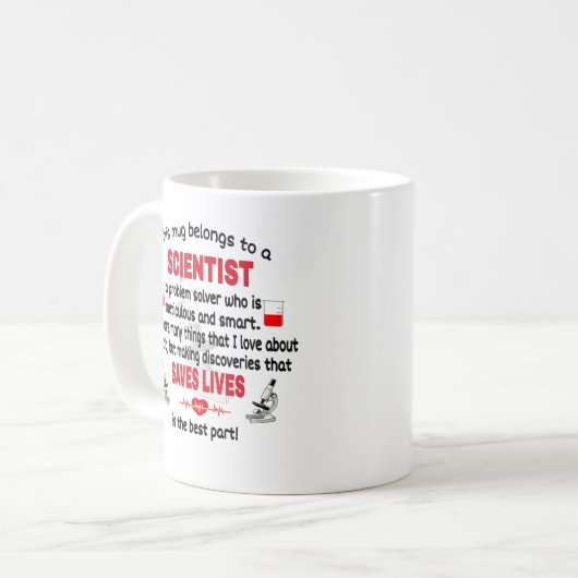 Mug  Don de scientifique. Cadeau Pour Scientifique. Sc (Devant gauche)