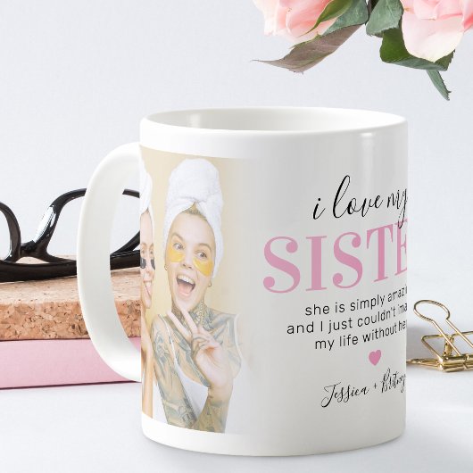 Mug Don photo Soeur 2 | Citation de soeurs roses