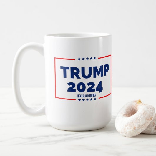 Mug Donald Trump 2024 ne se rend jamais (Avec donut)