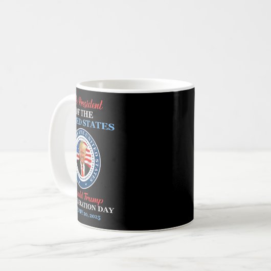 Mug Donald Trump 47e président 2025 Inauguration États (Devant gauche)