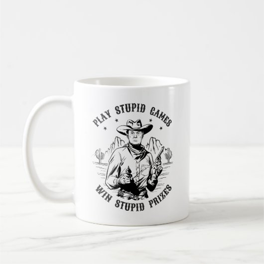 Mug Donald Trump Cowboy - Jouer à des jeux stupides (Gauche)