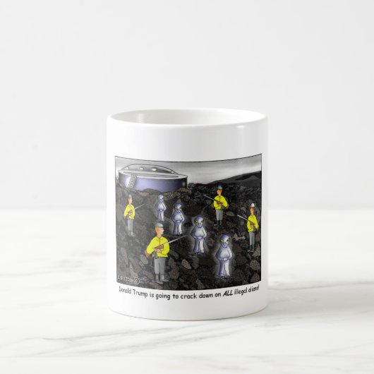 Mug Donald Trump fend vers le bas sur tous les (Centre)