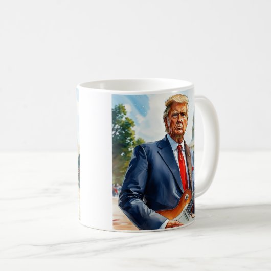 Mug Donald Trump jouant de la guitare électrique Capit (Devant droit)
