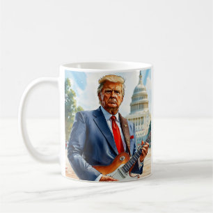 Mug Donald Trump jouant de la guitare électrique Capit