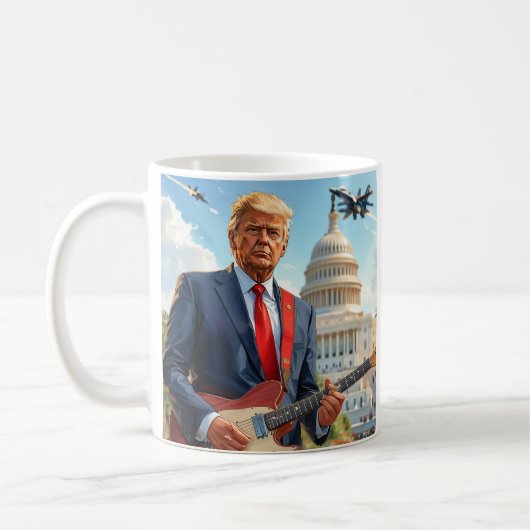 Mug Donald Trump jouant de la guitare électrique Capit (Gauche)