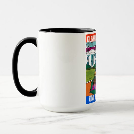 MUG DONALD TRUMP - NETTOYER L'AMÉRIQUE, UN SAC PAR FOI (Gauche)