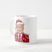 Mug Donald Trump Noël drôle MAGA Santa Hat (Devant gauche)