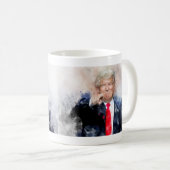 Mug Donald Trump pointant le portrait aquarelle (Devant droit)