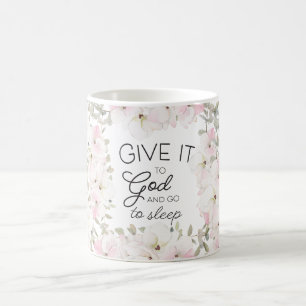Mug "Donne-le à dieu" Floral Chrétien/Bible   
