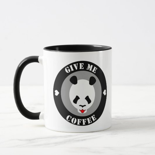 Mug Donne-moi du café Panda (Gauche)