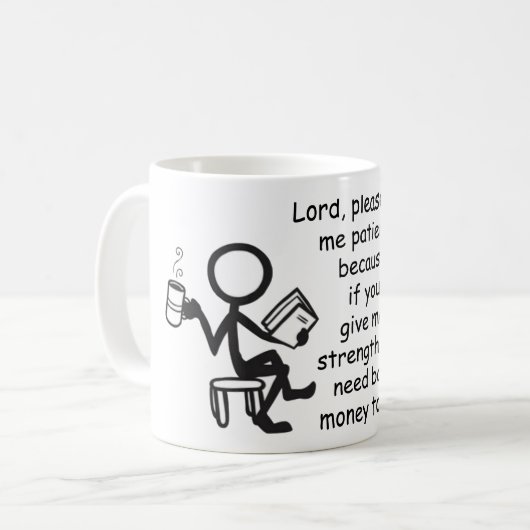 Mug Donne-moi patience (Devant gauche)