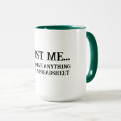 Mug Données comptables Nerd Je peux résoudre n'importe (Devant droit)