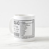 Mug Données nutritionnelles amusantes pour le mari (Devant gauche)