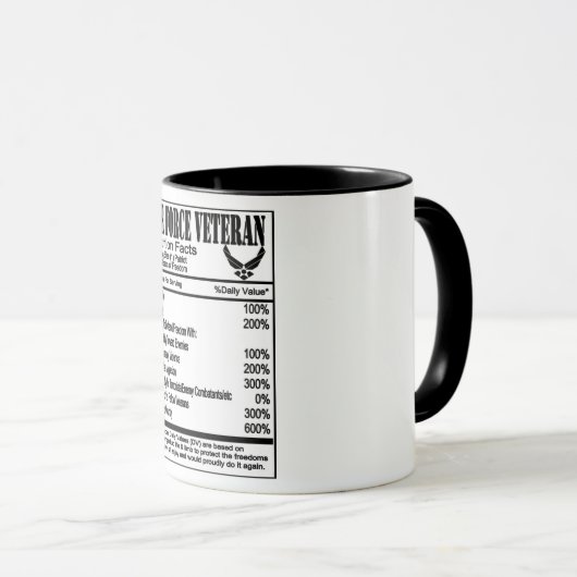 Mug Données nutritionnelles des anciens combattants de (Devant droit)