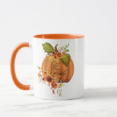 Mug Donner Merci citrouille floral (Gauche)