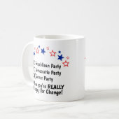 Mug Donner Parti faim de changement politique drôle (Devant gauche)