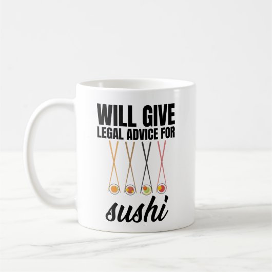 Mug Donnera Des Conseils Juridiques Pour Le Sushi (Gauche)