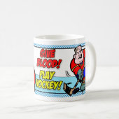 Mug Donnez le sang ! Jouez à l'hockey ! (Devant droit)