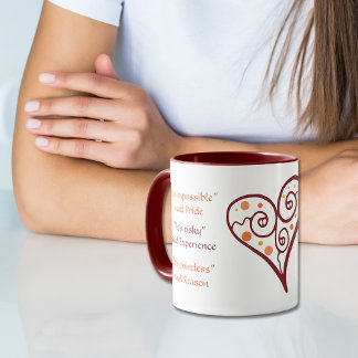 Mug Donnez-lui un coeur de motivation éprouvé