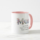 Mug Dons PHOTO Fête des mères Anniversaire Floral Best (Devant droit)